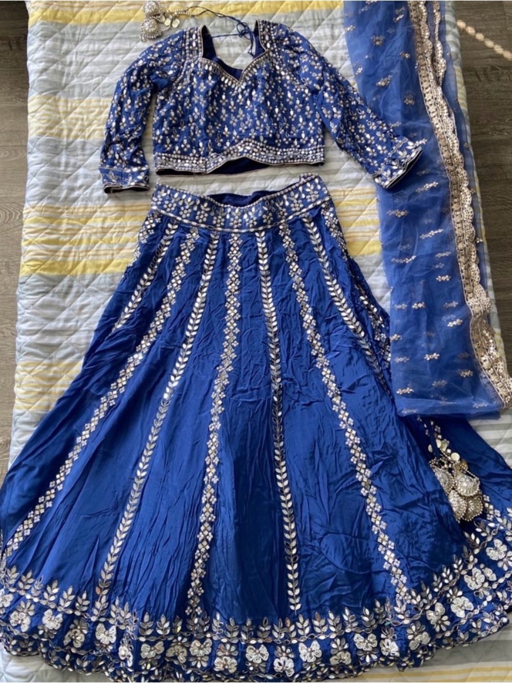 Embroidered Royal Blue Women's Lehenga